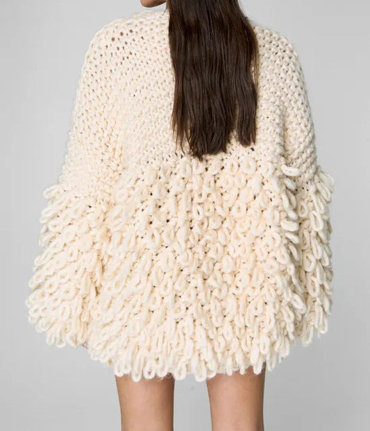 Contrast Knit Loose Sweater