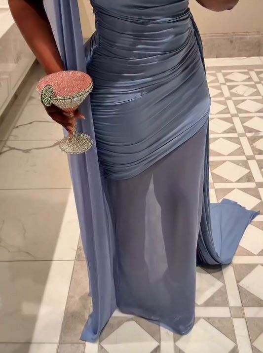 Slinky One Shoulder Maxi Dress