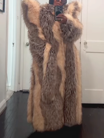 Statement Shoulder Faux Fur Coat