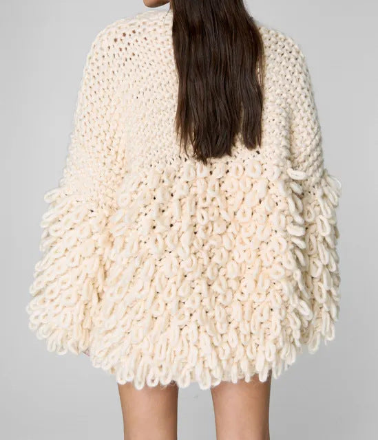 Contrast Knit Loose Sweater