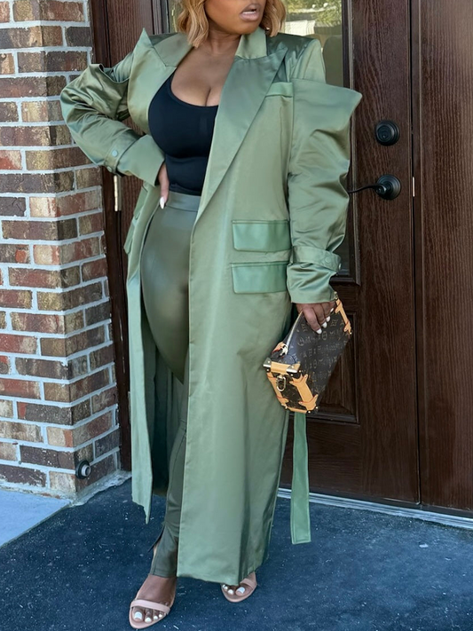 Lapel Casual Long Coat