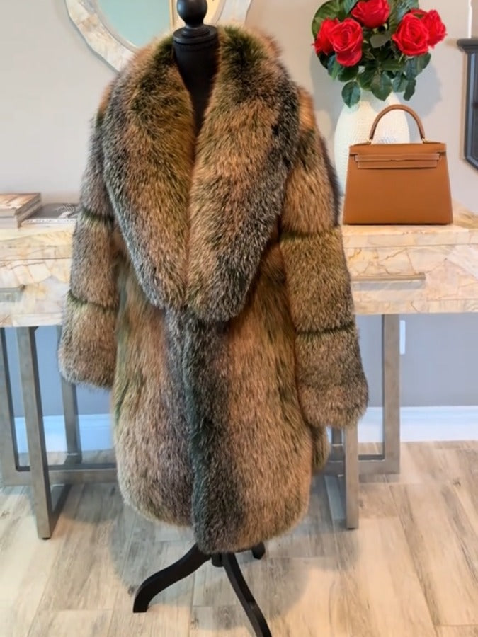 Fox Fur Mid-length Coat