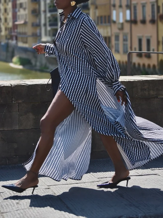 Ethereel Patterned Satin Dress