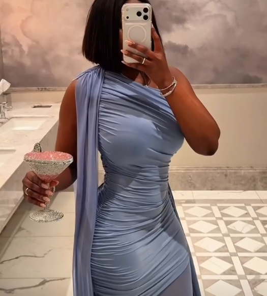 Slinky One Shoulder Maxi Dress