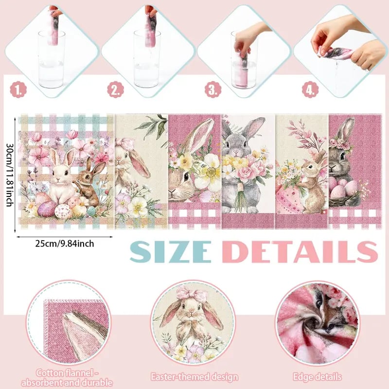 🐰 ✨ Easter Bunny Reusable Paper Towels-30pcs