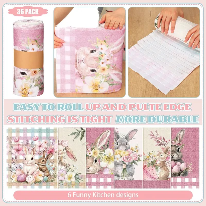 🐰 ✨ Easter Bunny Reusable Paper Towels-30pcs
