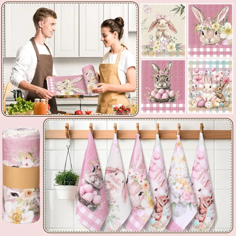 🐰 ✨ Easter Bunny Reusable Paper Towels-30pcs