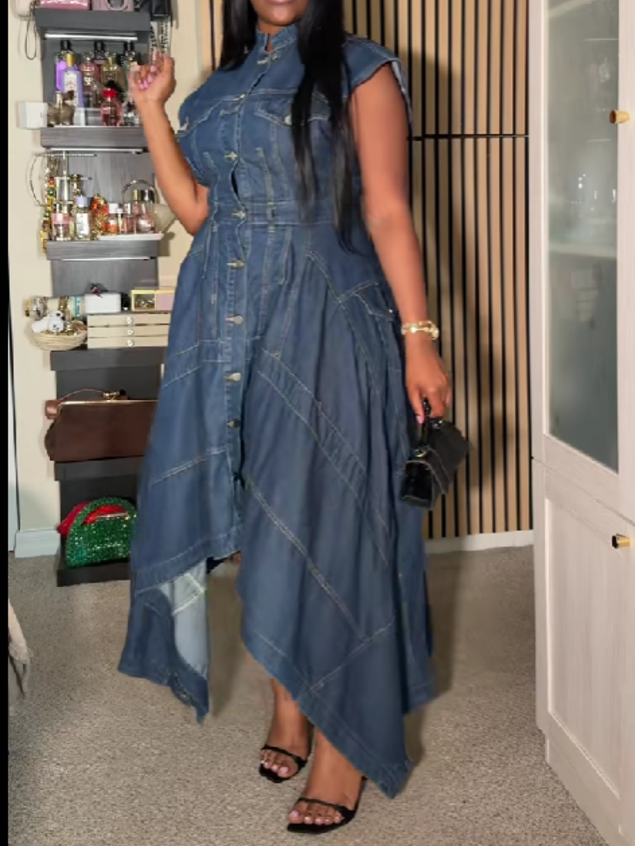 Asymmetric Skirt Denim Skirt