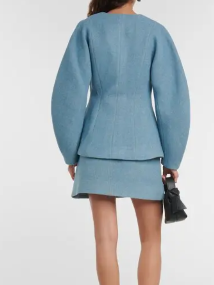 V-Neck Waist Shape Sleeve Jacket