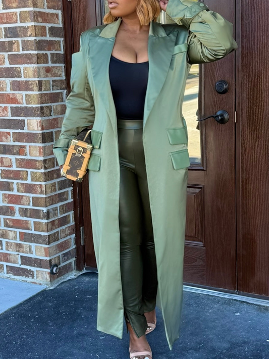 Lapel Casual Long Coat
