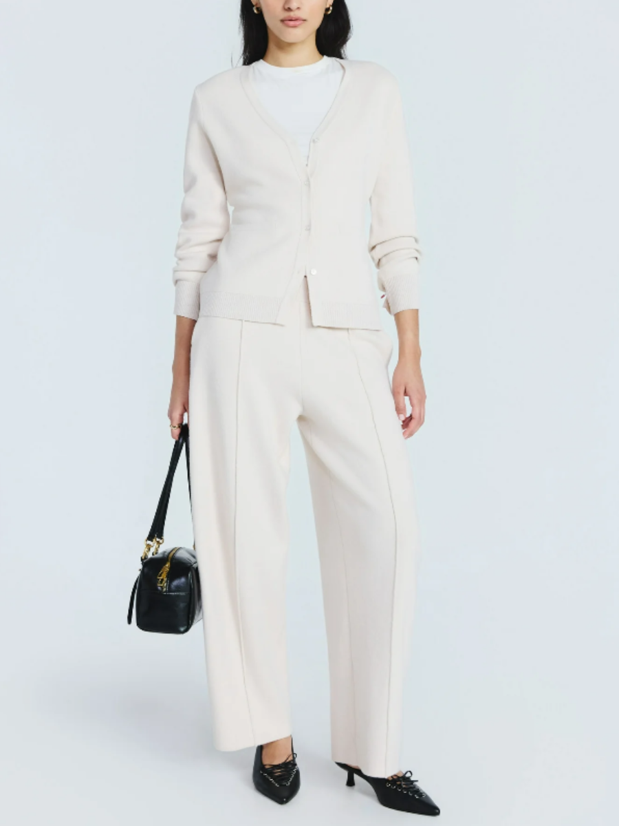 Knitted V-Neck Pants Set