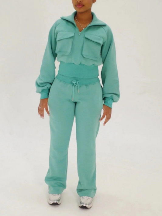 High Waist Sporty Pants Set