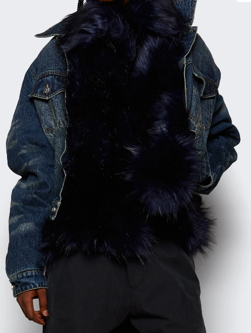 Fab Faux Fur Denim Jacket