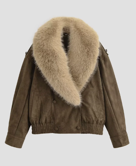 Fancy Faux Fur Suede Jacket