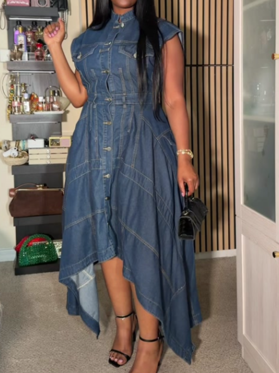 Asymmetric Skirt Denim Skirt