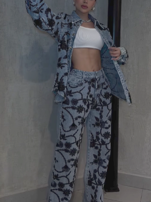 Decal Diamond Denim Set