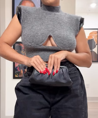 Faaaab Grey Knit Sweater Top